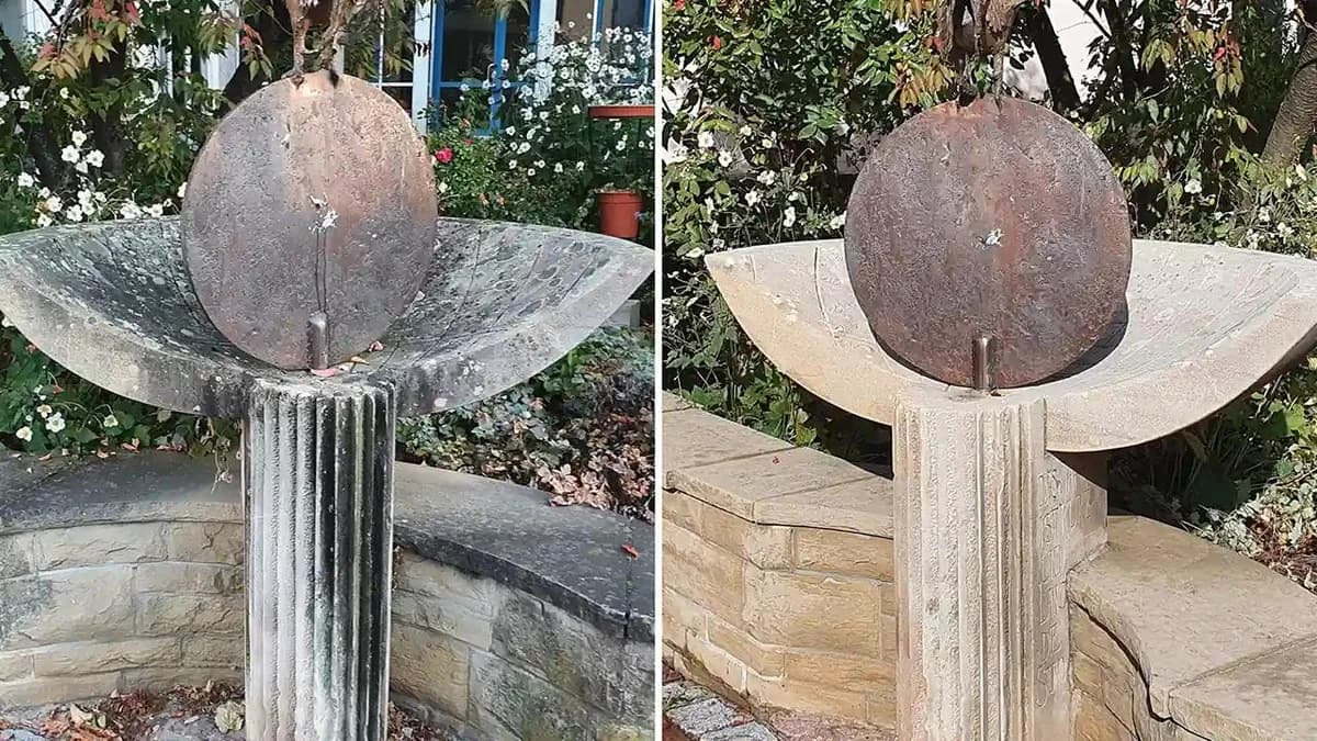 Natursteinreinigung in Leonberg: Heißwasserreinigung ohne Chemie durch HDR Wasserkraft